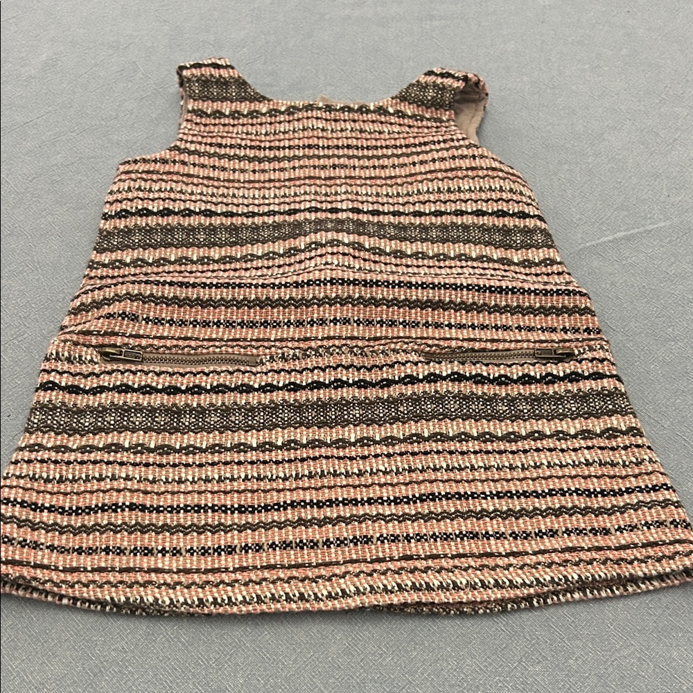 Chic Striped Kids Dress in Pink and Brown